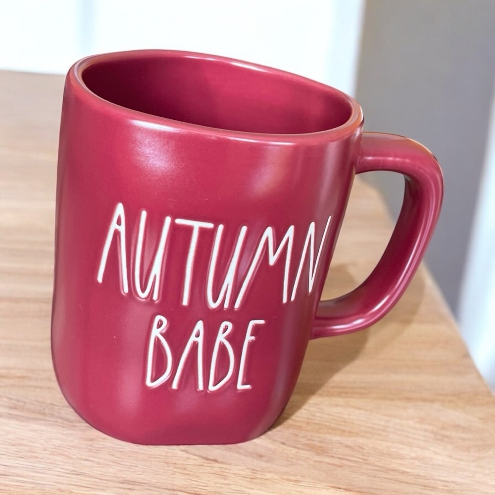 Rae Dunn Burgundy Mug  'Autumn Babe' - 16 ounces -Dishwasher Safe